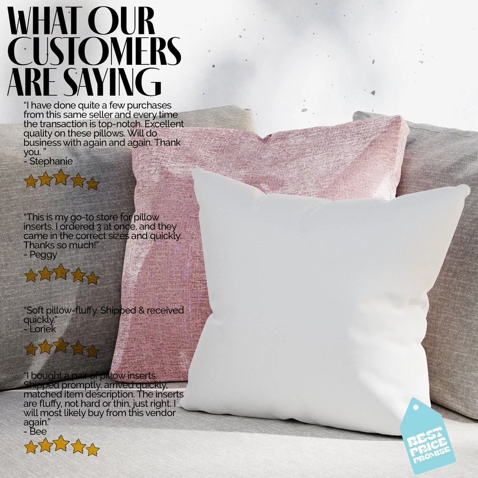 Hypoallergenic Throw Pillow Insert Euro Pillows Form Inserts USA Made (Set of 6) - Image 2 of 4