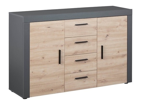Anrichte Kommode Sideboard Stauraum Schrank Corbeto 2T4S Anthrazit Artisan Eiche-image