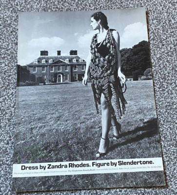 Rare Vintage 1981 Vogue Magazine Advert Art Picture Slendertone Zandra Rhodes Ad