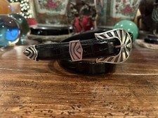 2.5  Mexican 3.4oz Sterling Silver Belt Buckle Set 1.1/8  -37-39  -NU    