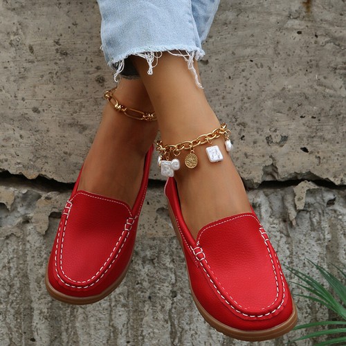 Womens Flats Low Top Loafers Travel Lightweight Slip On Work Casual Fashion Chic - Picture 11 of 29