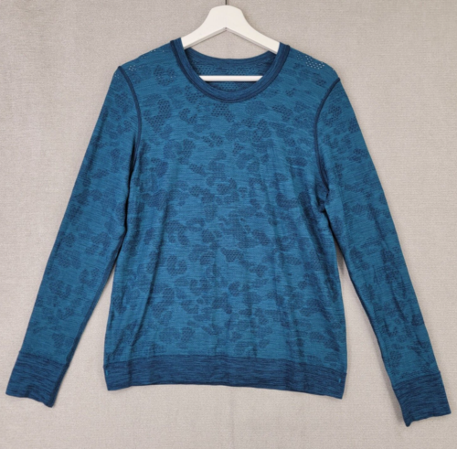 Lululemon Shirt Womens Medium Breeze By Long Sleeve in Pacific Teal Open Vented