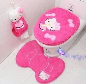 New 4pcs Set Hello Kitty Bathroom Toilet Cover Wc Seat Image Is Loading New 4pcs Set Hello Kitty Bathroom Toilet