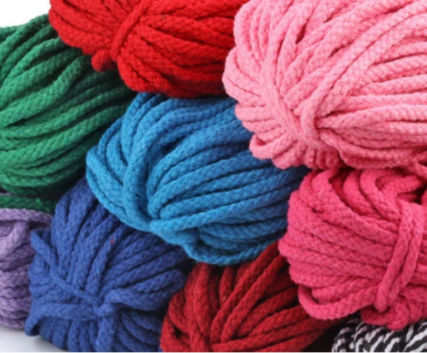 Cuerda de algodón macramé de 100 yardas 5 mm cuerda trenzada colorida artesanía Foto 3 de 4