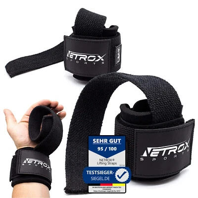 NETROX Zughilfen Krafttraining gepolstert Lifting Straps Gym Fitness-Zubehör Mann Frau