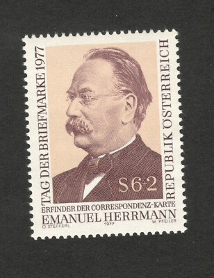 AUSTRIA-MNH STAMP- FAMOUS, EMANUEL HERRMANN-STAMP DAY- 1977. | eBay