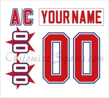 IIHF Team USA Customized Number Kit For 1996 White Hockey Uniform