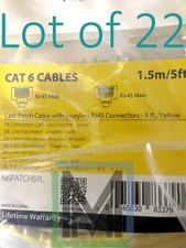 STARTECH 5FT CAT6 1.5m RJ45 YELLOW SNAGLESS UTP PATCH CABLE N6PATCH5YL - 22PCS