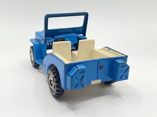 Vintage Marx Toys Pressed Steel Jeep Blue Flip Down Windshield RARE - Picture 5 of 9