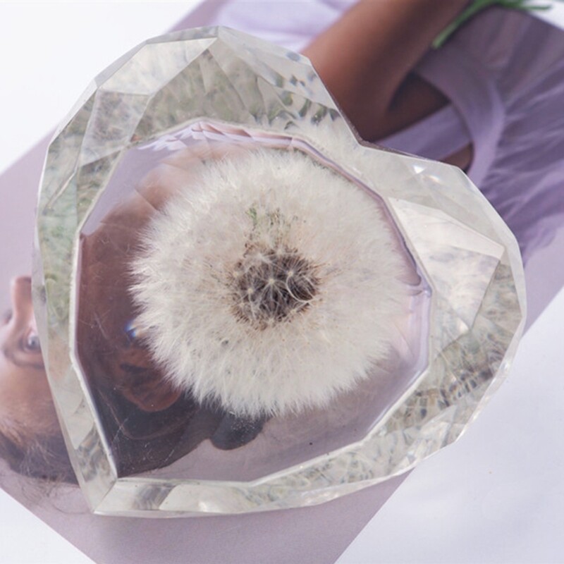 Faceted Heart Decoration Mold Epoxy Resin DIY Craft for Home Decor