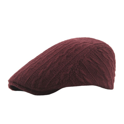 ZONBAILON Winter Autumn Wool Rib Knit Beret Warm Sports Cap for Going Out