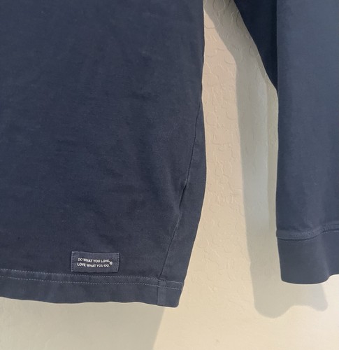 Life Is Good Herren Vintage Langarm T-Shirt Game On 100% Baumwolle Gr. L Blau - Bild 5 von 7
