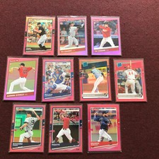 2020 Donruss Baseball Holo Pink 10 Card Lot - Rookies