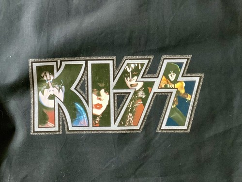 Original Vintage Transfer KISS The Band Printed On A Tote Bag - Picture 2 of 2