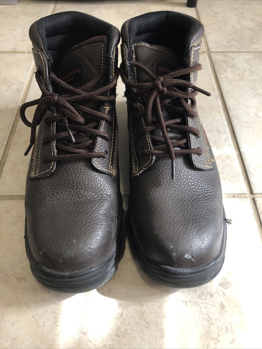Skechers Men\'s Burgin Tarlac Steel Toe Work Boot Style 77143 BRN Excellent Cond Skechers Burgin Tarlac Brown Steel Toe Work Boot Style 77143  main image 2
