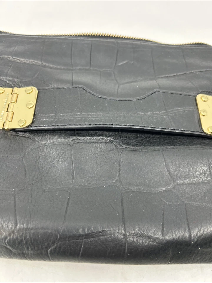 ~HAYDEN HARNETT Purse Black Leather  Convertible Clutch w/Crossbody Strap - Image 3 of 4