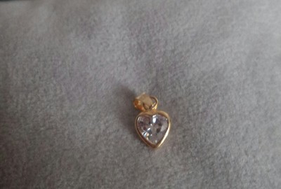 Orecchini A Cuore In Oro Giallo 9kt Con Zircone Rosa, 5 Mm, Realizzati A Mano Nel Regno Unito, Con Confezione Regalo - copertina