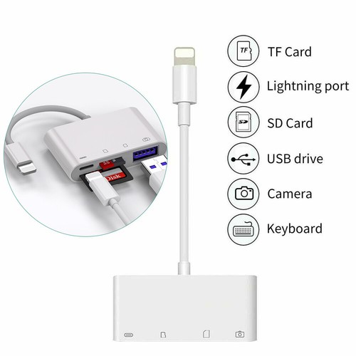 4 in1 USB to Card Reader Adapter USB Camera Micro SD Memory Slot for iPhone iPad - Picture 12 of 12