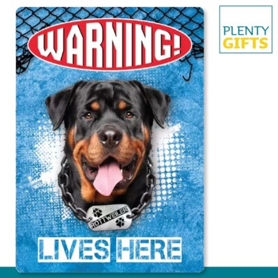 Plenty Gifts Blechschild Warning! Rottweiler Retro Deko Hund Vintage 210x148