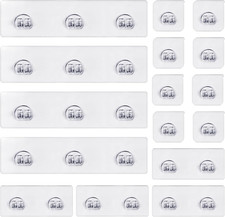 16-Pack Shower Caddy Adhesive Replacement, Transparent Adhesive Hooks Stickers,