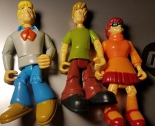 3 Hanna Barbera Velma Fred Shaggy Jointed Action Figures Scooby Doo Thinkway Toy