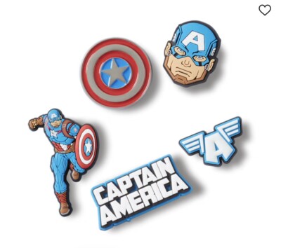 Uniquely You Crocs Jibbitz Charms  Captain America - 5 Pack - New