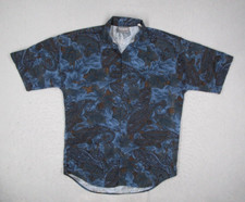 Vintage Triumph of California Shirt Men Medium Blue Button Up Paisley Made in US