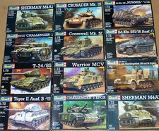 Revell 1/72 & 1/76 scale - large collection of tank / AFV kits - plastic kits