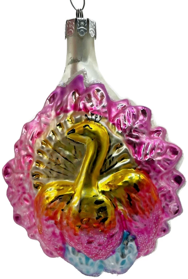 Christopher Radko Rainbow Bird Flower Pink Christmas Tree Ornament 91-092-0 - Image 2 of 4