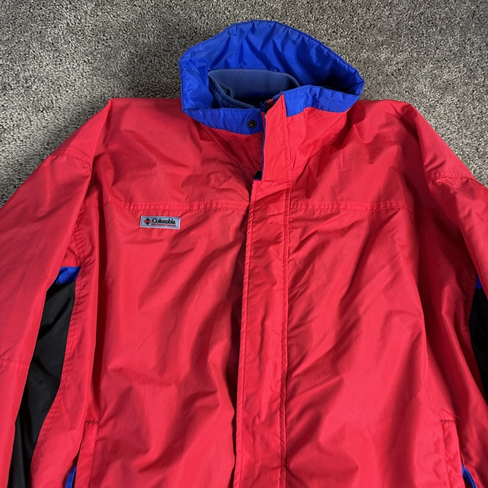 Vintage Columbia Bugaboo Jacket Mens Large Red Blue Fleece Lined 90s Ski Coat - Image 3 of 4