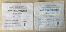 1985/86 Tottenham Hotspur Cup Final Vouchers x2. No 1 & No 2