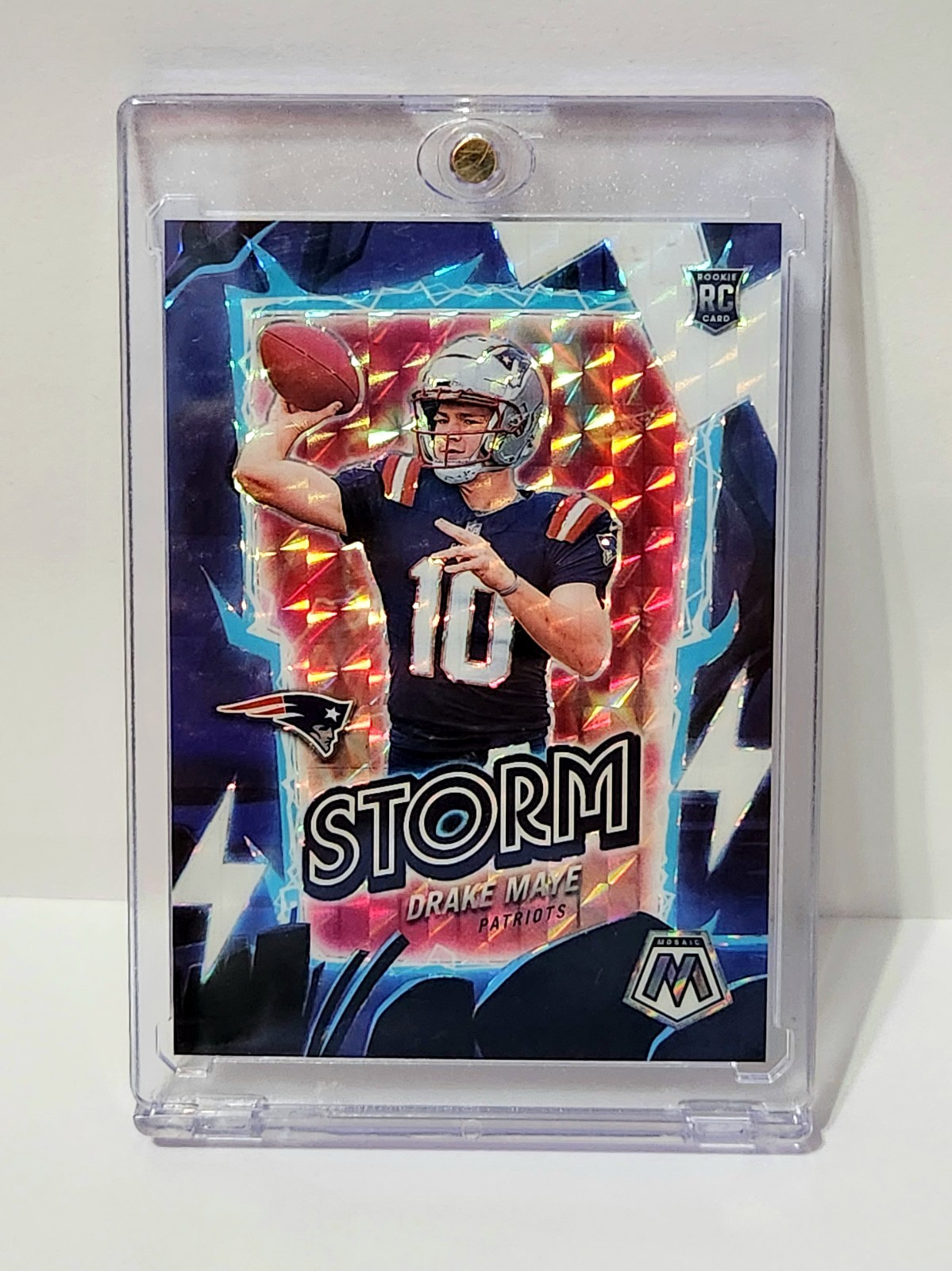 2024 Panini Mosaic Drake Maye Storm White Mosaic Prizm /25 RC SSP JERSEY NUMBER