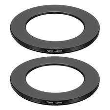 72mm Male 49mm Female Step Down Ring Adapter 2 Pcs for ND IR DSLR Lenses, Black