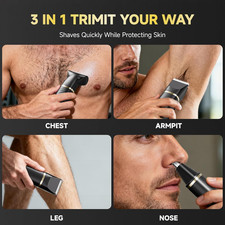 Beard Trimmer for Men, IPX7 Waterproof Body Hair Trimmer Electric Razor Shaver B 6