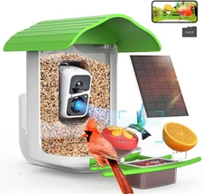 ® PAV- Smart Bird Feeder with Camera Solar Powered, 64GB Card & 2K HD Record Vid