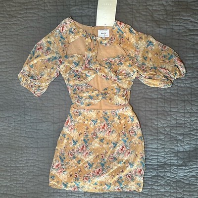New NWT Sabo Kiesha Floral Cutout Mini Dress Size XS