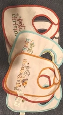 Lot Of 7 Cute Baby Bibs Holidays And Celebration Themed Infants Mealtime