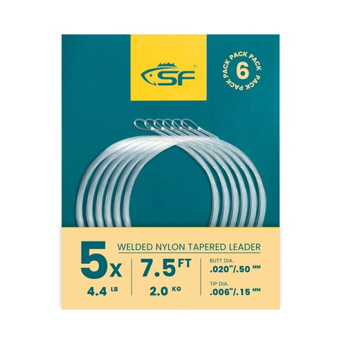 Leaders Tapered Nylon Soudés Avec Boucle Pour Pêche à La Mouche - Lot De 6 (7.5ft Ou 9ft)