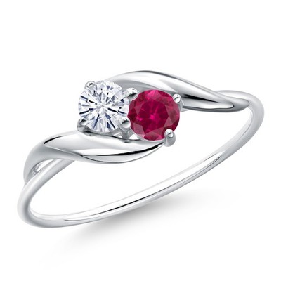 10K White Gold Ring Set with Moissanite (0.41 Cttw)