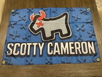 Scotty Cameron Golf Flag Blue Bull Logo Banner Red White Black 2x3