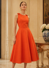 $2890 OSCAR DE LA RENTA 2021 Midi Length Dress Sz 6
