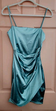 Brand New Windsor Aqua Medium Polyester Spaghetti Strap Dress