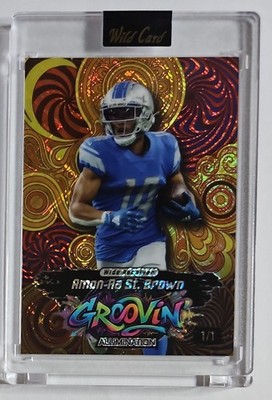 2026 WILD CARD HOLO GROOVIN 1/1 AMON-RA ST. BROWN DETROIT LIONS SUPERSTAR MINT🔥