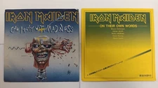 Iron Maiden 7" Record Pair, Can I Play w/ Madness + On Their Own Words, 45s, Two