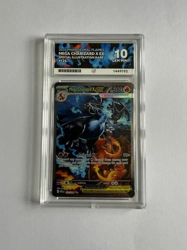Pokemon TCG - Mega Charizard x EX SIR 125 Phantasmal Flames Ace 10 Perfect Subs