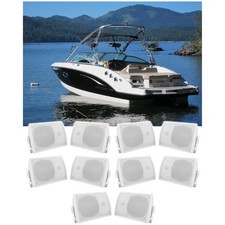 10 Rockville HP5S 5.25" Marine Box Speakers with Swivel Bracket For Boats