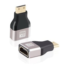 Mini HDMI to HDMI Adapter 2-Pack, Support 8K 60Hz, 4K 144Hz, Compatible with