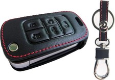 Leather Key Fob Case Cover Compatible with Camaro Cruze Equinox Impala Malibu SS