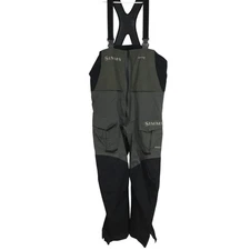 SIMMS -MEN'S XL - GRAY/BLACK GORE-TEX PRO NYLON BIB WADERS OVERALLS RAIN PANTS