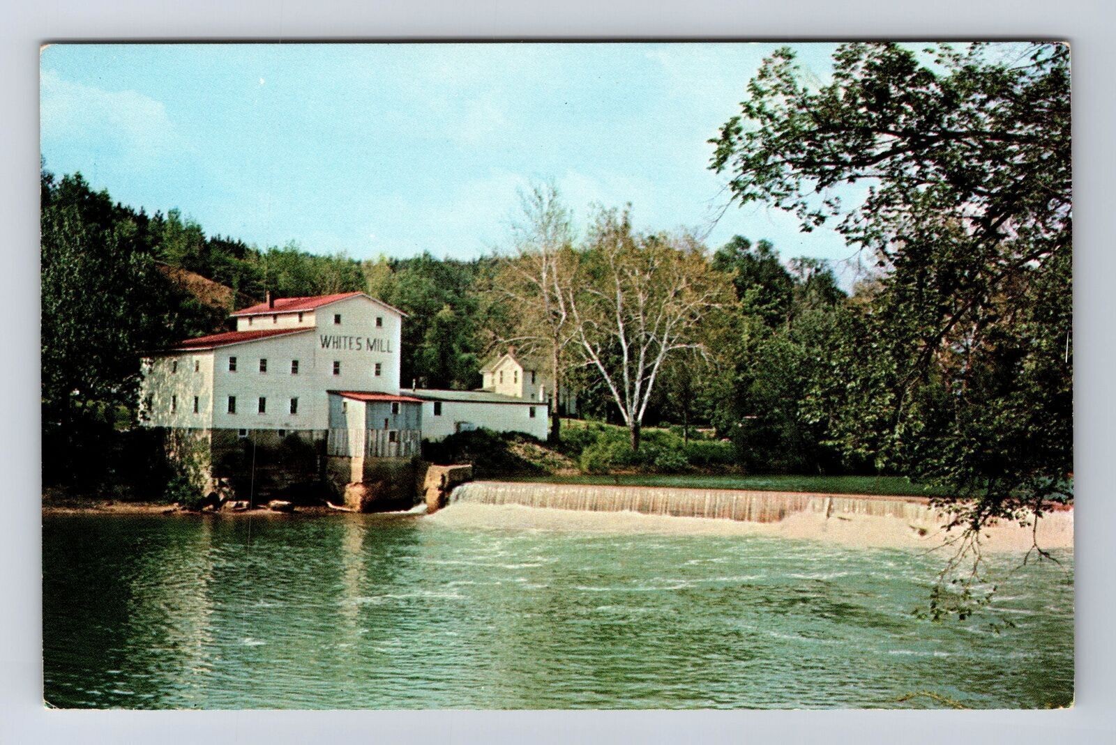 Athens OH-Ohio, Historic White's Mill, Waterfall View, Antique Vintage Postcard